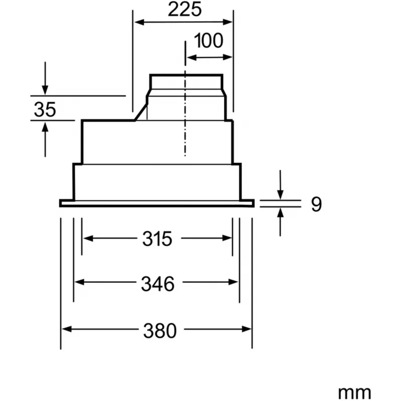 Siemens iQ300 LB55565 tvaika nosūcējs Iebūvējams Nerūsējošais tērauds 590 m³/h