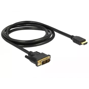 Video kabeļa adapteris DeLOCK 85583 1.5m DVI-D HDMI Type A Melns