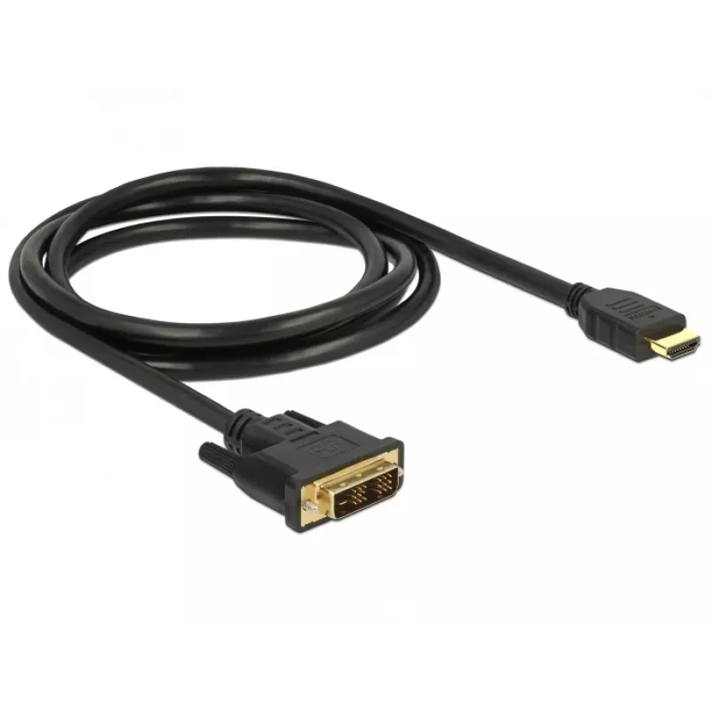 Video kabeļa adapteris DeLOCK 85583 1.5m DVI-D HDMI Type A Melns