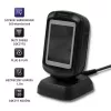 Fiksēts 1D/2D svītrkodu lasītājs QOLTEC 50864, LED sensors, USB vadu savienojums, melns, 145×85×80 mm