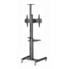 Grīdas TV statīvs Gembird TVS-70T-02 37 collu–70 collu ekrāniem, maks. 70 kg, VESA 200x200–600x400, slīpums ±5°/−12°, regulējams augstums, ritentiņi, kabeļu pārvaldība