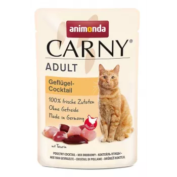 Slapjā kaķu barība Animonda Carny Poultry Cocktail 85 g — bez graudiem, vistas gaļa, pieaugušiem kaķiem