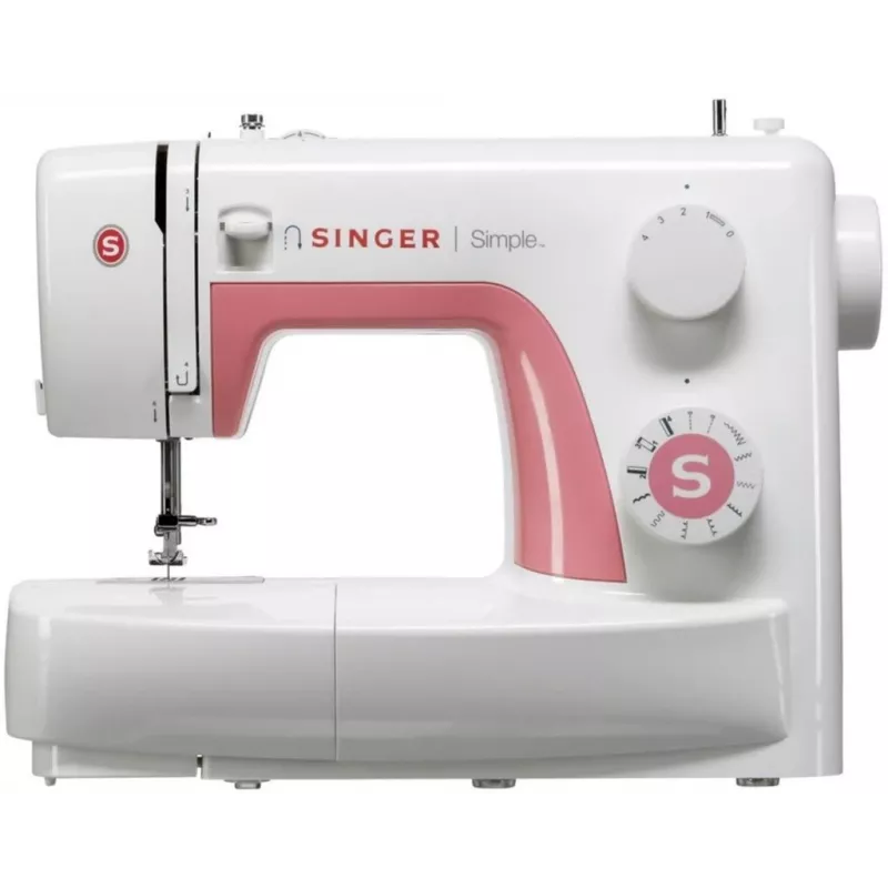 SINGER automātiskā šujmašīna SIMPLE 3210 — elektriska, 68 dūrienu, 4 soļu pogcaurums, brīvā roka, 5,5 kg