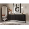 Kumode cama meble VERA 190x40x80 cm, melna matēta, skaidu plātne, 16 mm rāmis