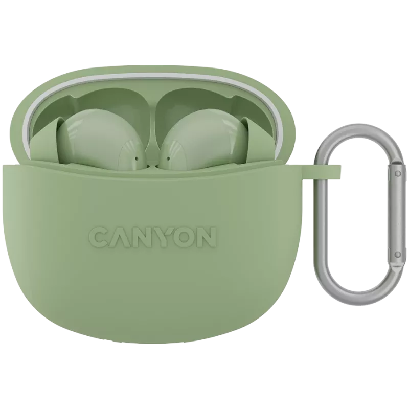 CANYON TWS-5 austiņas, zaļas, Bluetooth 5.3, skārienjutīga vadība, uzlādes ieeja: USB-C