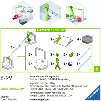 Ravensburger GraviTrax Elements Zipline piederums aktivitāšu prasmju rotaļlietām (27472)
