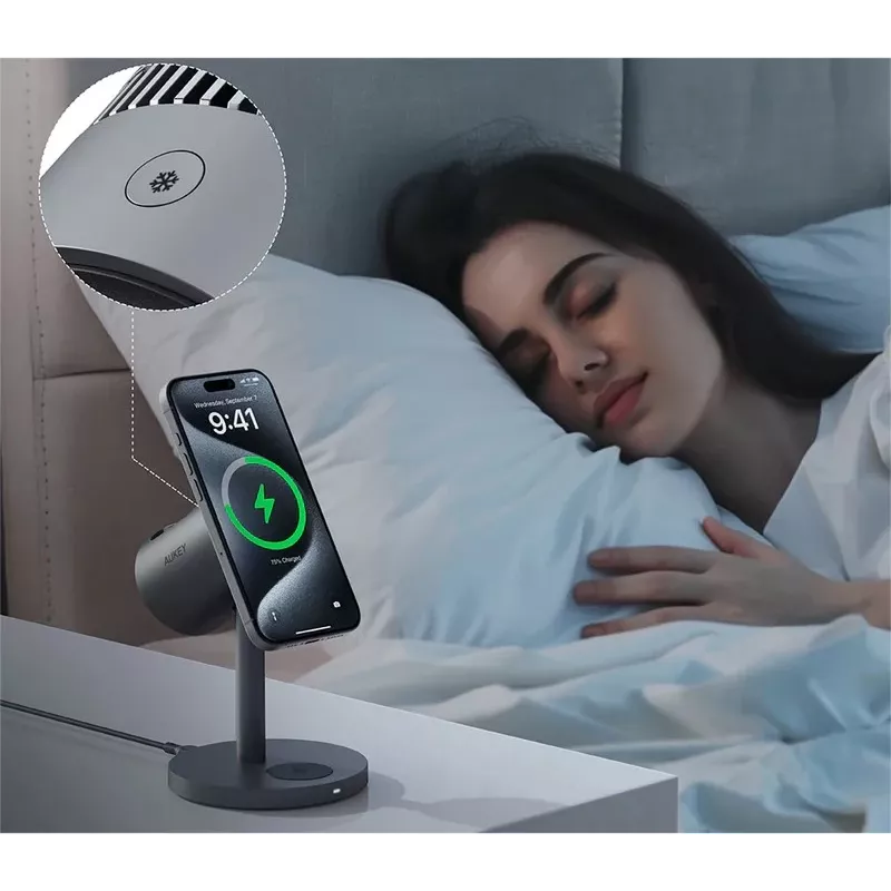 Bezvadu lādētājs 3in1 ar dzesēšanu LC-MC311A 15W Qi2 MagSafe + 30W PD barošanas adapteris