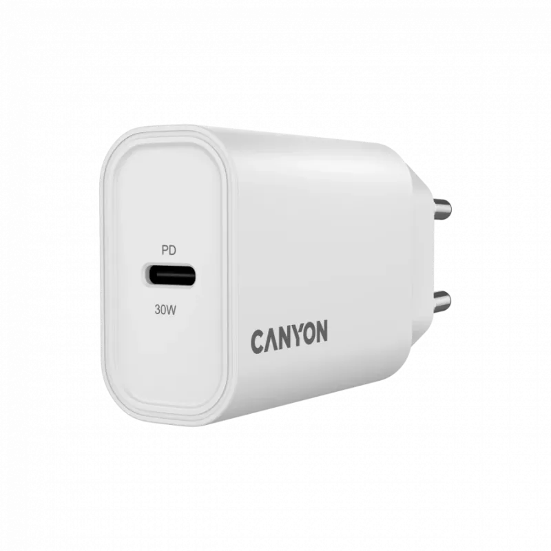 CANYON lādētājs OnCharge 30CL Max Power 30W 1xPD EU Balts