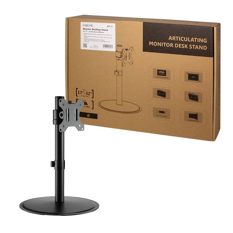 Monitora statīvs LogiLink BP0110 81,3 cm (32 collas) Galdam Melns