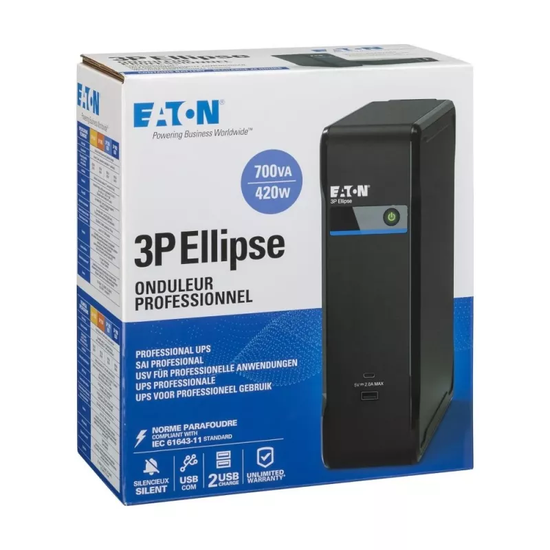 Nepārtrauktas barošanas avots EATON 3P ELLIPSE 700 USB DIN 3P700UD 700VA trīsfāžu