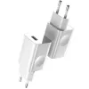 Lādētājs Baseus Quick Charger CCALL-BX02, maks. 24 W, USB Fast Charge 3.0, balts, 100–240 V
