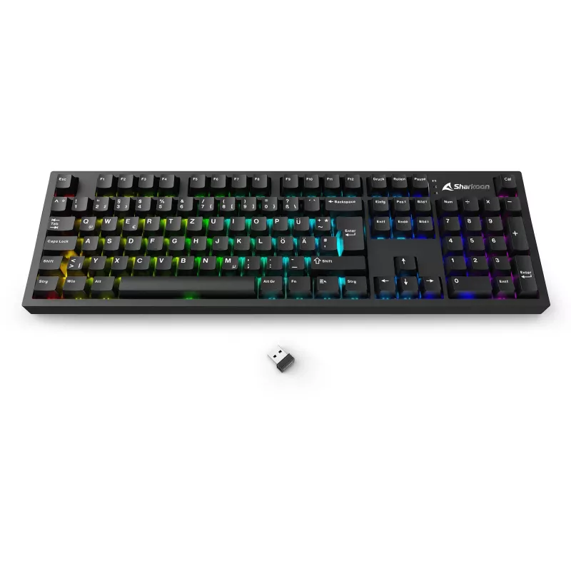 Mehāniskā tastatūra Sharkoon OfficePal KB70W — lineāri klusie slēdži, bezvadu