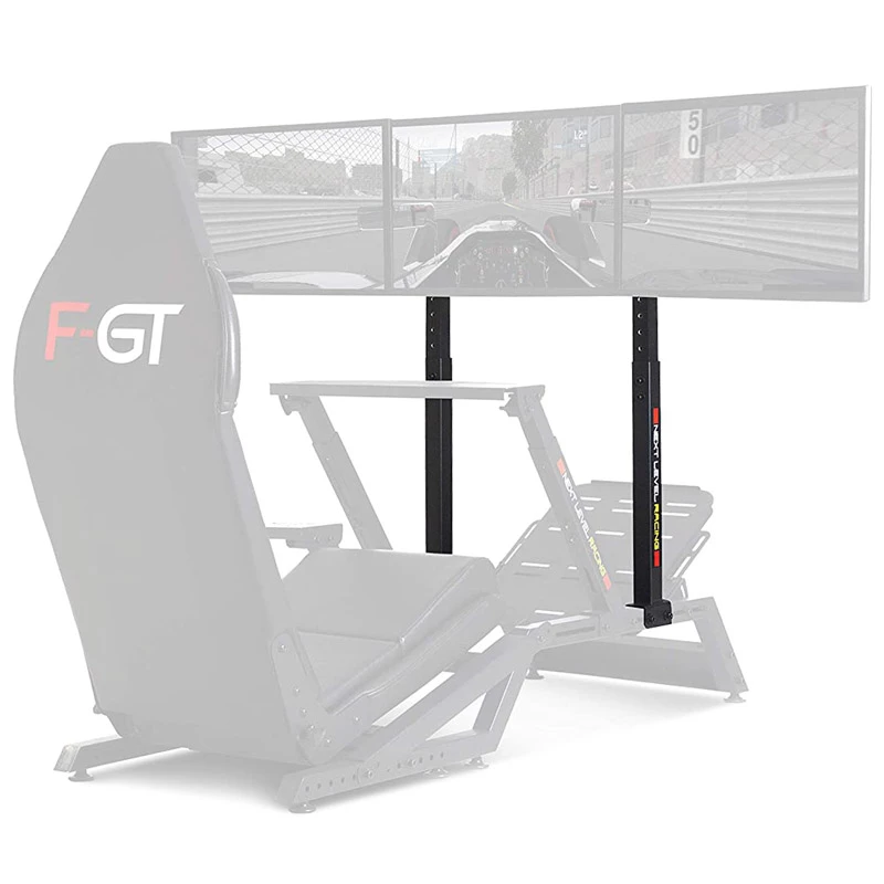 Simulācijas sacīkšu kokpits Next Level Racing F-GT NLR-A006 — regulējams sēdekļa un stūres augstums, atbalsta 3 displejus, maksimālā lietotāja svara ietilpība 60 kg, melns