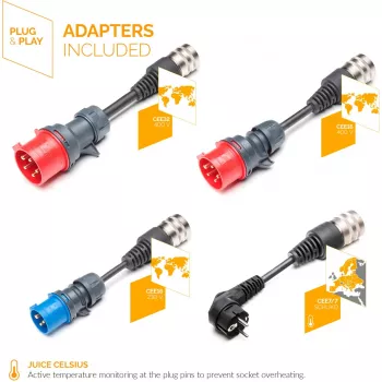 Juice Technology JUICE BOOSTER 3 air Country EU Traveller Set (Antracīts/melns, 1,4 - 11 kW, 3,1 metru kabelis)