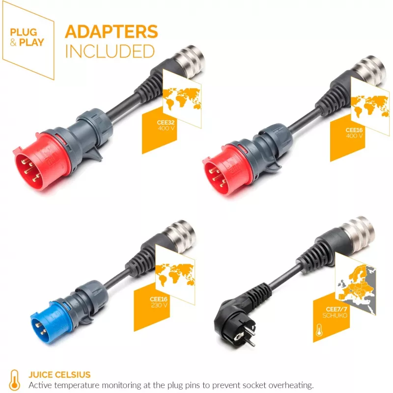 Juice Technology JUICE BOOSTER 3 air Country EU Traveller Set (Antracīts/melns, 1,4 - 11 kW, 3,1 metru kabelis)