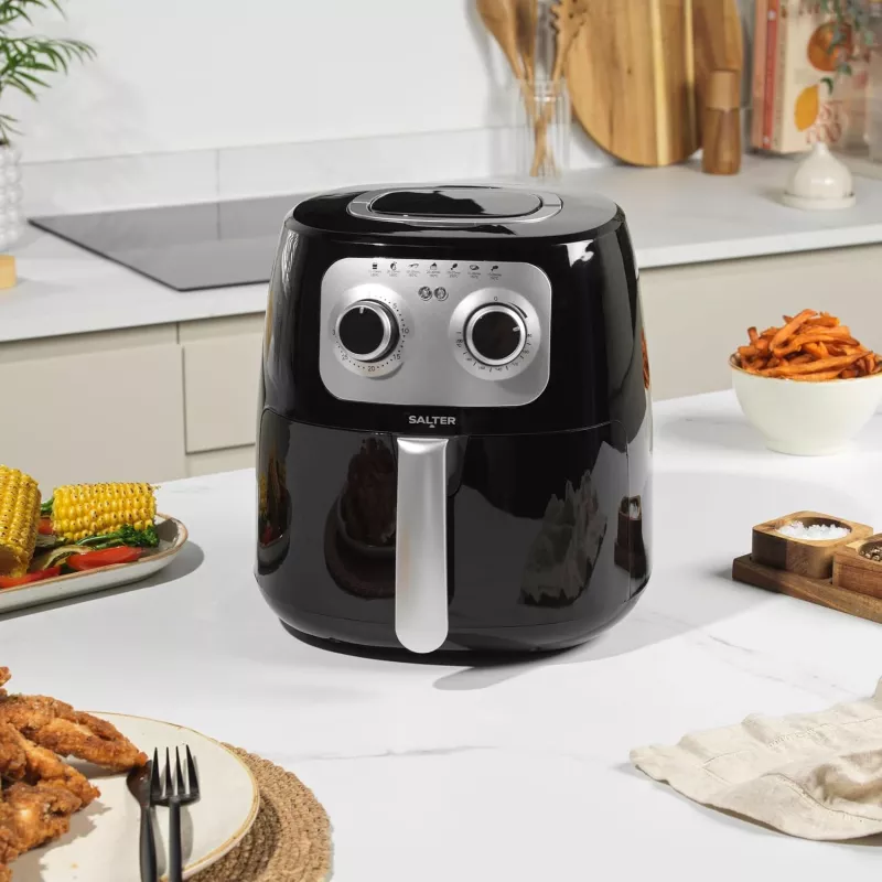Manuāla gaisa fritieris Salter EK6364VDE, 4,2 L tilpums, kompakts galda fritieris
