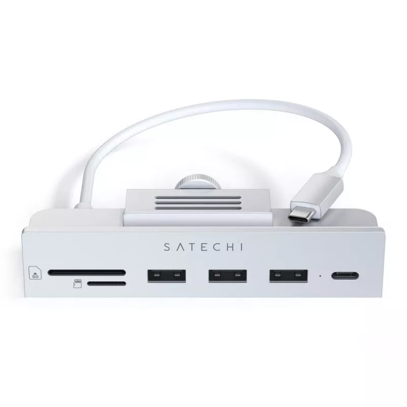 Klēpjdatora dokstacija / pieslēgvietu replikators Satechi ST-UCICHS USB 3.2 Gen 1 Type-C, USB-A pieslēgvietas, SD/MicroSD, sudraba