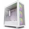 PC Case NZXT H7 Flow RGB Midi Tower balta — Tempered Glass, EATX, Front 3×120mm, USB-C