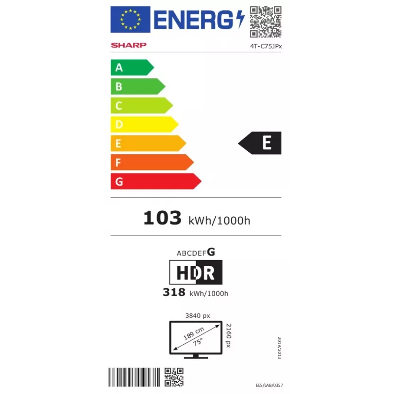 Sharp 4K QLED TV | 75JP7265E | 75 | Smart TV | Google TV | UHD