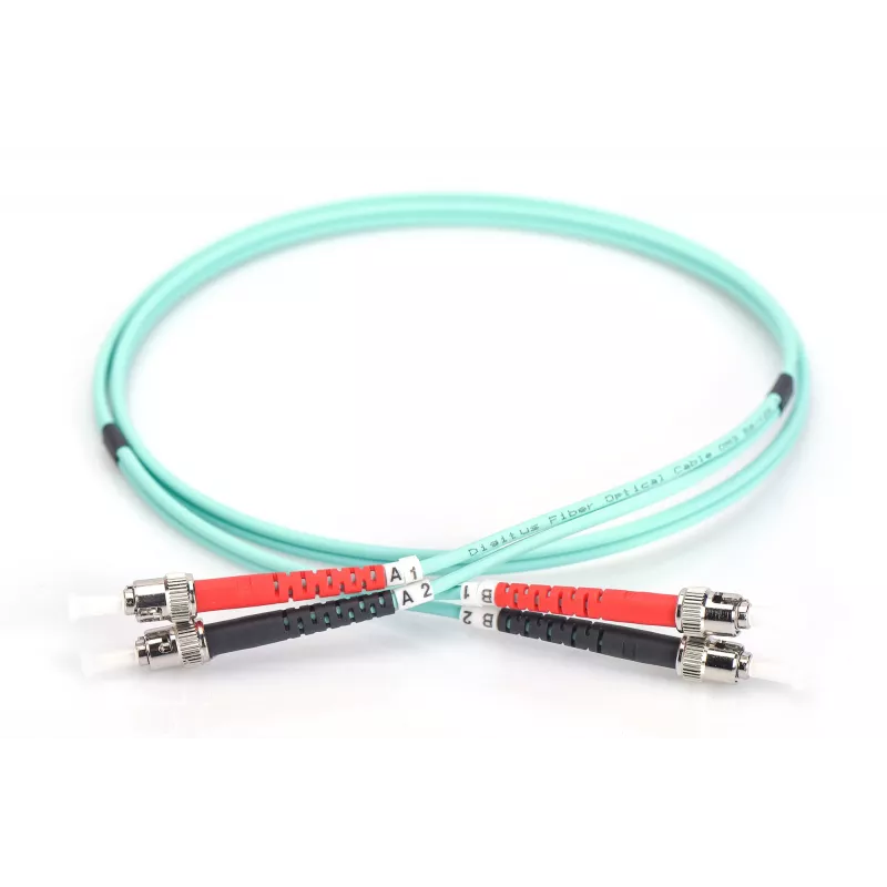 DIGITUS - Patch-Cable - ST multi-mode (M) - ST multi-mode (M) - 3 m - Šķiedru optika - 50/125 mikroni - tirkīza
