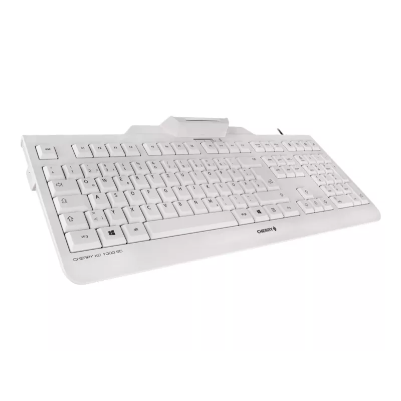 CHERRY KC 1000 SC viedkaršu tastatūra ar vadu, gaiši pelēka, USB, QWERTY, UK
