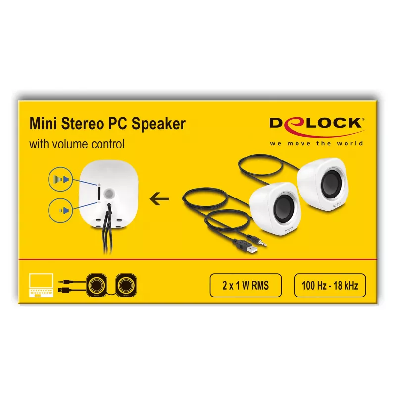 Skaļruņi DELOCK Mini Stereo 27008, 2W