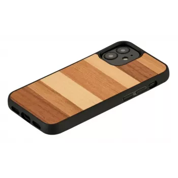 Man and wood aizsargājošs viedtālruņa maciņš iPhone 12 mini — melns