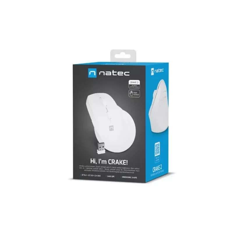 NATEC Crake 2 pele, universāla, labročiem, RF bezvadu + Bluetooth optiskā 2400 DPI