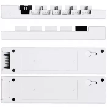 USB un PWM centrmezgls Lian Li EDGE HUB EG-HUB01W — 4× USB, 6× PWM, balts