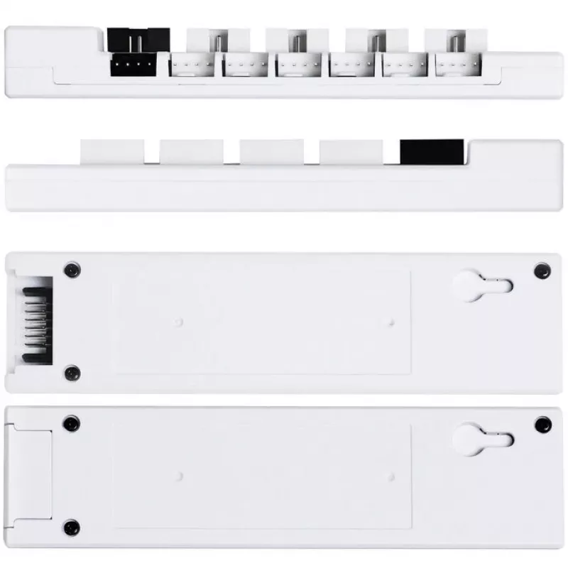 USB un PWM centrmezgls Lian Li EDGE HUB EG-HUB01W — 4× USB, 6× PWM, balts