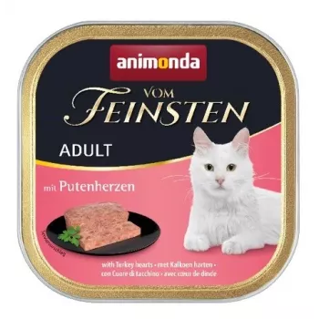 ANIMONDA Vom Feinsten Adult Turkey hearts - mitrā kaķu barība - 100g