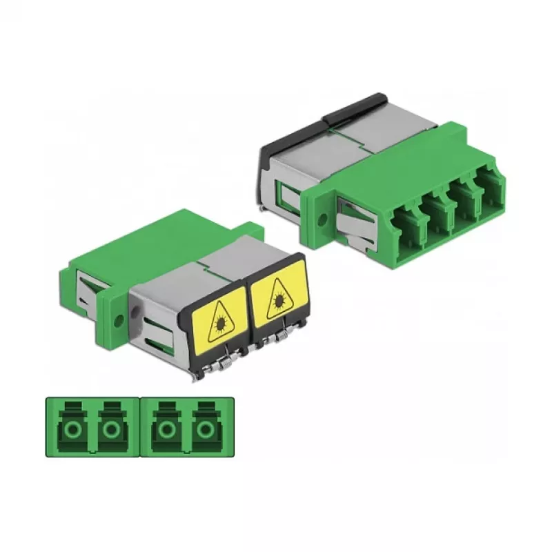 Optiskās šķiedras savienotājs DeLOCK 86902 LC Quad ligzda – LC Quad ligzda vienmoda zaļš
