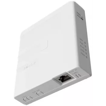 PoE inžektors MikroTik GPEN21 ar SFP atbalstu, Gigabit Ethernet (10/100/1000 Mbps), 2 RJ-45 pieslēgvietas, balts, 12–57 V ieeja