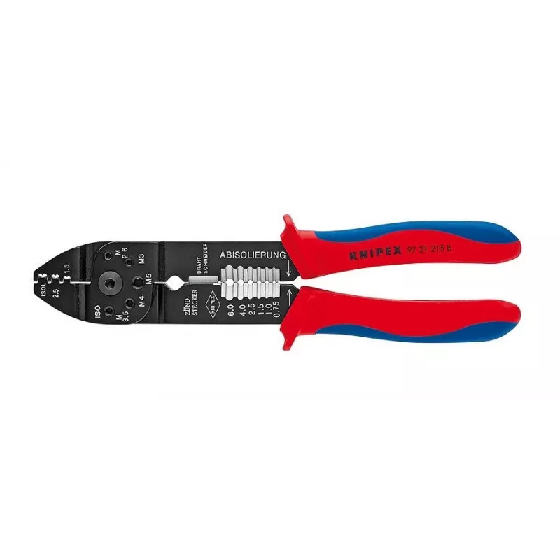 Knipex 97 21 215 B presēšanas instruments melns, zils, sarkans