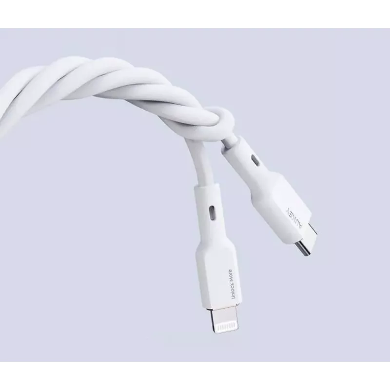 CB-SCL2 Balts silikona kabelis Lightning-USB-C USB Power Delivery USB-PD