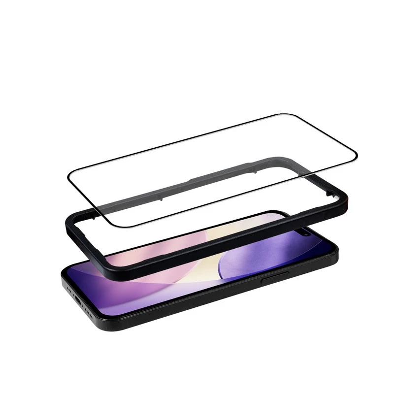 Rūdīta stikla ekrāna aizsarga uzstādīšanas rāmis no Crong iPhone 17 (modelis CRG3DAGIP1763)