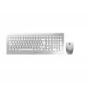 CHERRY DW 8000 tastatūra ar peli biroja RF bezvadu franču valodā, sudraba, balta