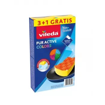 Sūklis Vileda Pur Active Colors 4 gab.