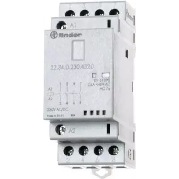 Finder 22.34.0.230.4620 Kontaktors 1 gab. 2 normāli atvērti kontakti, 2 normāli aizvērti kontakti 230 V DC, 230 V AC 25 A (223402304620)