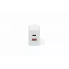 AC iekštelpu USB GaN lādētājs DIGITUS DA-10301 — 30W, 1× USB-C, 1× USB-A, 100–240V, balts