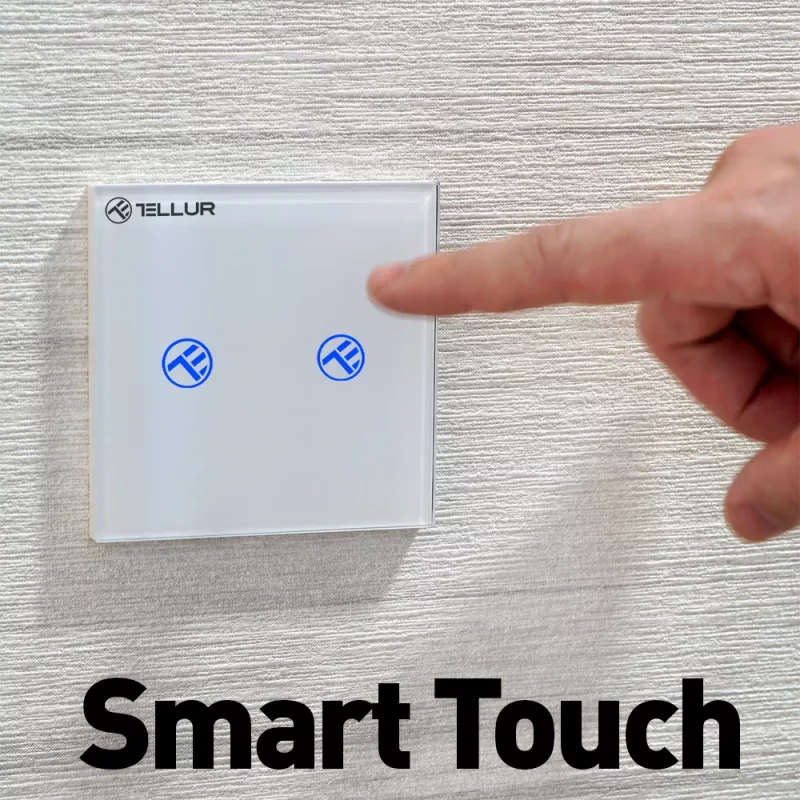 Viedais WiFi slēdzis Tellur SS2N — 2 porti, 1800 W kopējā, 10 A kanālam