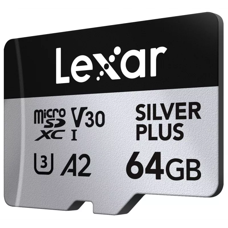 MicroSD karte Lexar 64GB UHS-I Class 3 SILVER PLUS