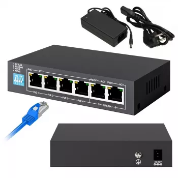 Nepārvaldīts slēdzis Extralink EUROS V2 4x 100Mb/s PoE/PoE+
