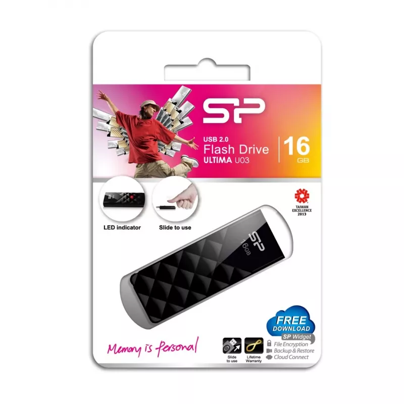 Silicon Power Ultima U03 USB zibatmiņa 16 GB USB Type-A 2.0 Melna