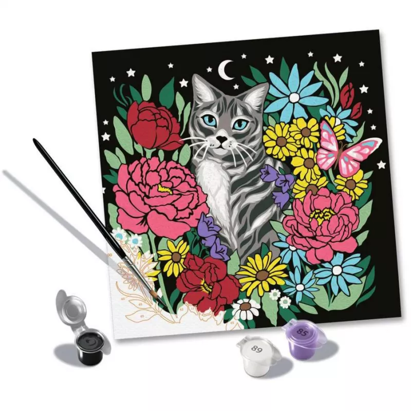 Paint-by-number kit Ravensburger CreArt Pixie Cold Cat (model 25855) – canvas painting set