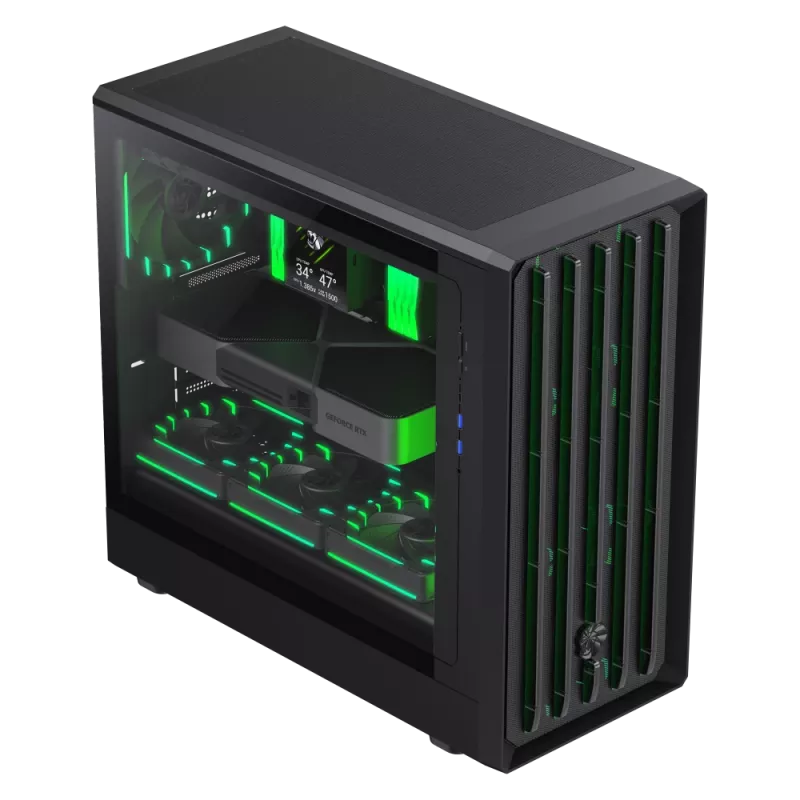 Gamemax korpuss | CLAW 460 BK | Melns | Mid-Tower | Barošanas bloks nav iekļauts