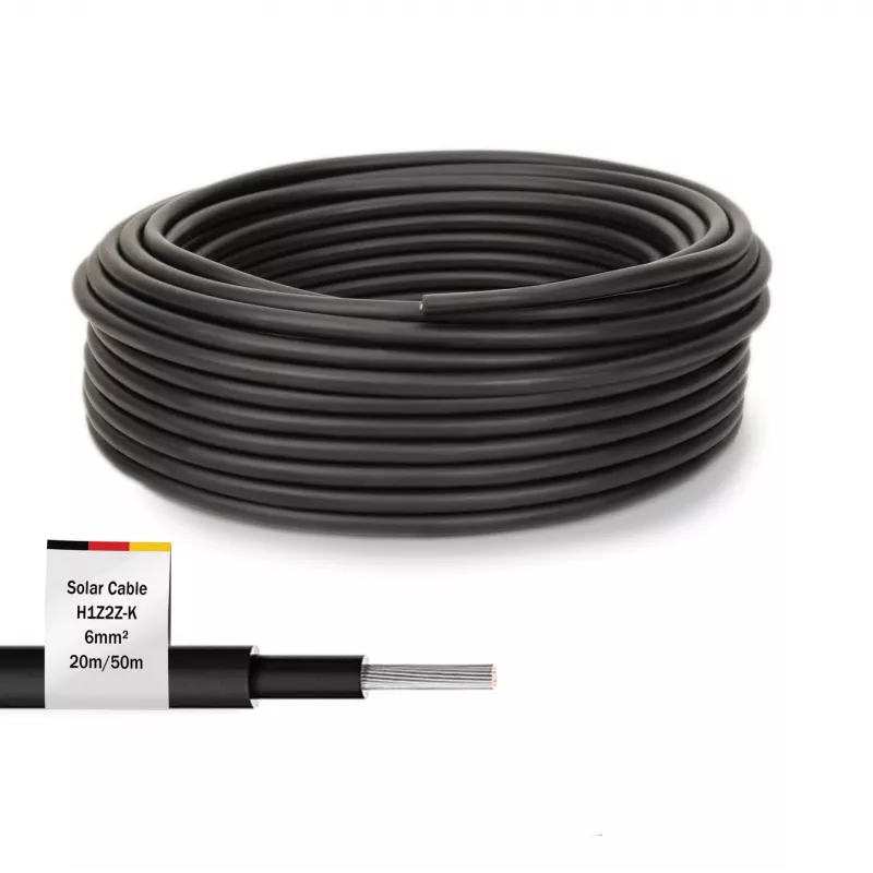 Kabelis Digitus DK-SCIC6B-0200 20m 6mm² Melns UV izturīgs 1500V līdzstrāva