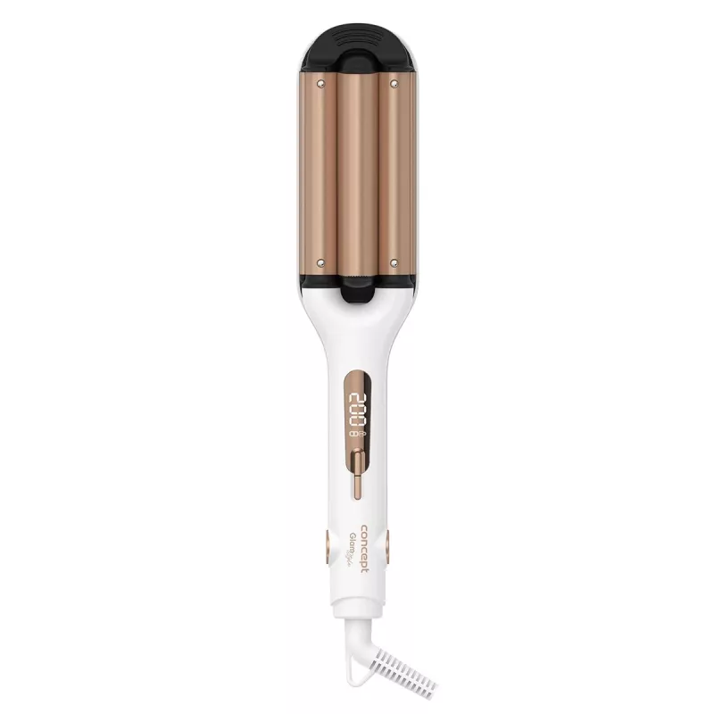 Matu viļņotājs Concept GLAM Style KT2140 — 100 W, 120–200°C, 9 siltuma līmeņi, 1,8 m grozāms vads, zelts