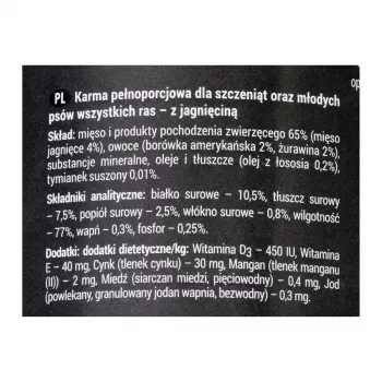 Dolina Noteci Rafi Junior ar jēru, dzērvenēm un mellenēm - Mitrā suņu barība 400 g