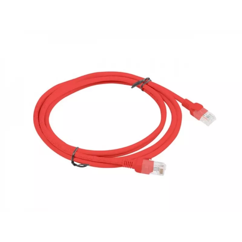 PATCHCORD Cat.6 UTP 2M sarkans FLUKE PASSED LANBERG 10 IEPAKOJUMS